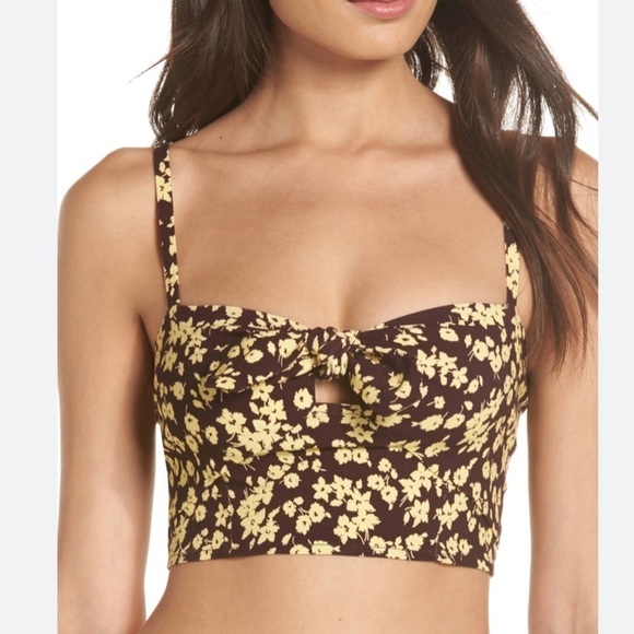 Free People Other - Free People Womens Floral Print Bralette, Red, NWT